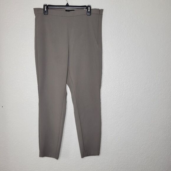 Banana Republic Sz 14 Smoking Gray Twill Hip Zip Devon Slimming Fit Dress Pants - Picture 2 of 8